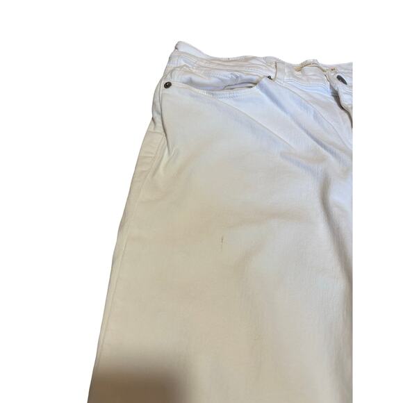Levi's White Classic Straight Leg Jeans Sz 31 High Rise Ankle Length Stretch - Picture 3 of 7